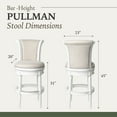 thumbnail image 5 of Open Box Maven Lane Pullman Swivel Stool, Alabaster White, Bar Height (4 Pack), 5 of 6