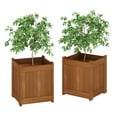 thumbnail image 3 of Furinno 15" x 15" x 18" Brown Wood Planter Boxes (2 Pack), 3 of 5