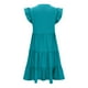 thumbnail image 3 of Vestido de Verano de Manga Corta para las Mujeres Moda Casual Cuello en V Vestido con Ruffles, Poliéster Ligero de Color Sólido para Fiestas, Bodas Y Diario, 3 of 7