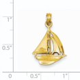thumbnail image 3 of Designer 14K Yellow Gold Polished Open-Backed Sailboat Pendant (Length=24) (Width=16) Made In Peru -Jewelry By Sweet Pea Creations, 3 of 3