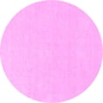 thumbnail image 1 of Ahgly Company Indoor Round Solid Pink Modern Area Rugs, 4' Round, 1 of 4