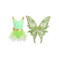 thumbnail image 3 of Hansber Kids Girls Sleeveless Camisole Leotard Tutu Dress with Fairy Wings 2-Piece Fairytale Princess Outfits Set Green 6, 3 of 6