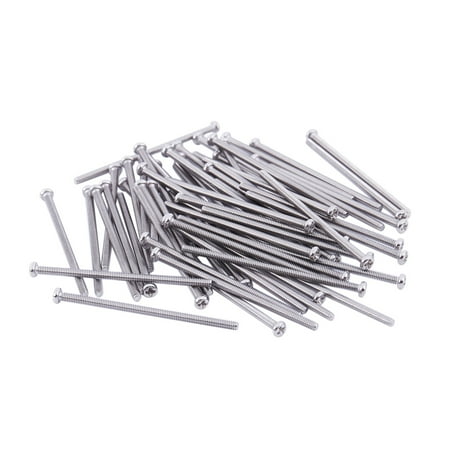 

60 x Silver Tone M2 * 40mm 304 Stainless Steel Round Head Screws