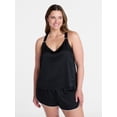 thumbnail image 2 of Joyspun Women’s Stretch Satin Cami and Shorts Pajama Set, Sizes XS to 3X, 2 of 6
