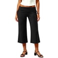 thumbnail image 2 of Lmueinov Capri Leggings for Women Plus Size Fold Over Waist Wide Leg Stretchy Yoga Pants High Waist Athletic Trousers for Gym Workout Daily Casual Wear, 2 of 8