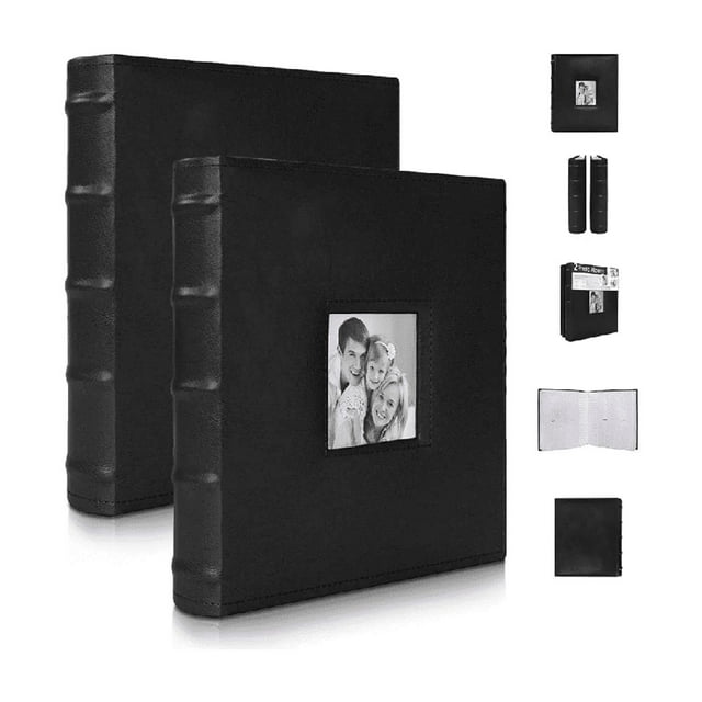 Álbum Fotográfico Para 400 Fotos Set Paquete 2 Piezas Color Negro