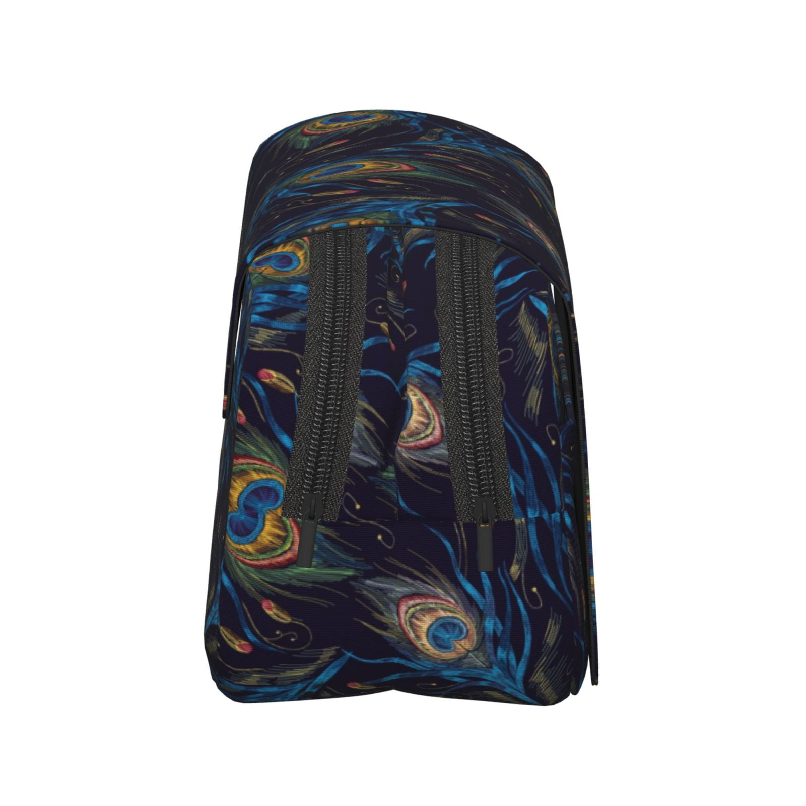 Rateoe Peacock Feathers Pattern Double Clamshell Pen Case, Storage Organizer with Two Zipper Compartments– Holds Up to 50 Pencils & Pens