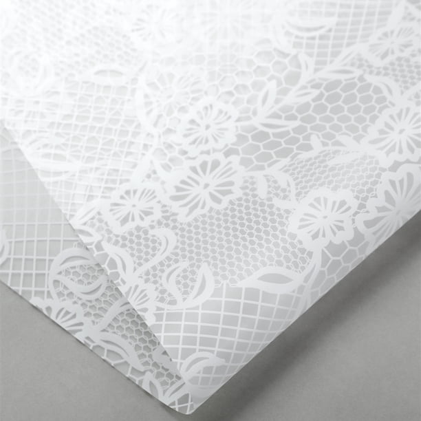 Zhuge Flores, regalos, papel para envolver regalos, papel semitransparente impermeable con forma de encaje, papel para envolver regalos (blanco, estilo 5)