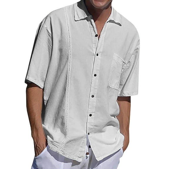 Mens Casual Short Sleeve Lightweight Beach Loose Fit Summer Tops