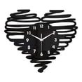 thumbnail image 1 of Reloj de pared con forma de corazón, números arábigos, 12 pulgadas, analógico, moderno, con movimiento silencioso. Negro, 1 of 9