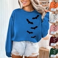 thumbnail image 3 of Bat Halloween Sweatshirts for Women Long Sleeve Crewneck Spooky Bat Graphic Sweatshirt Pullover Tops, 3 of 4
