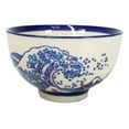 thumbnail image 3 of Pack Of 4 Blue Japanese Hokusai Great Wave Design Ceramic Thick Rice Bowls 4.5"D, 3 of 9