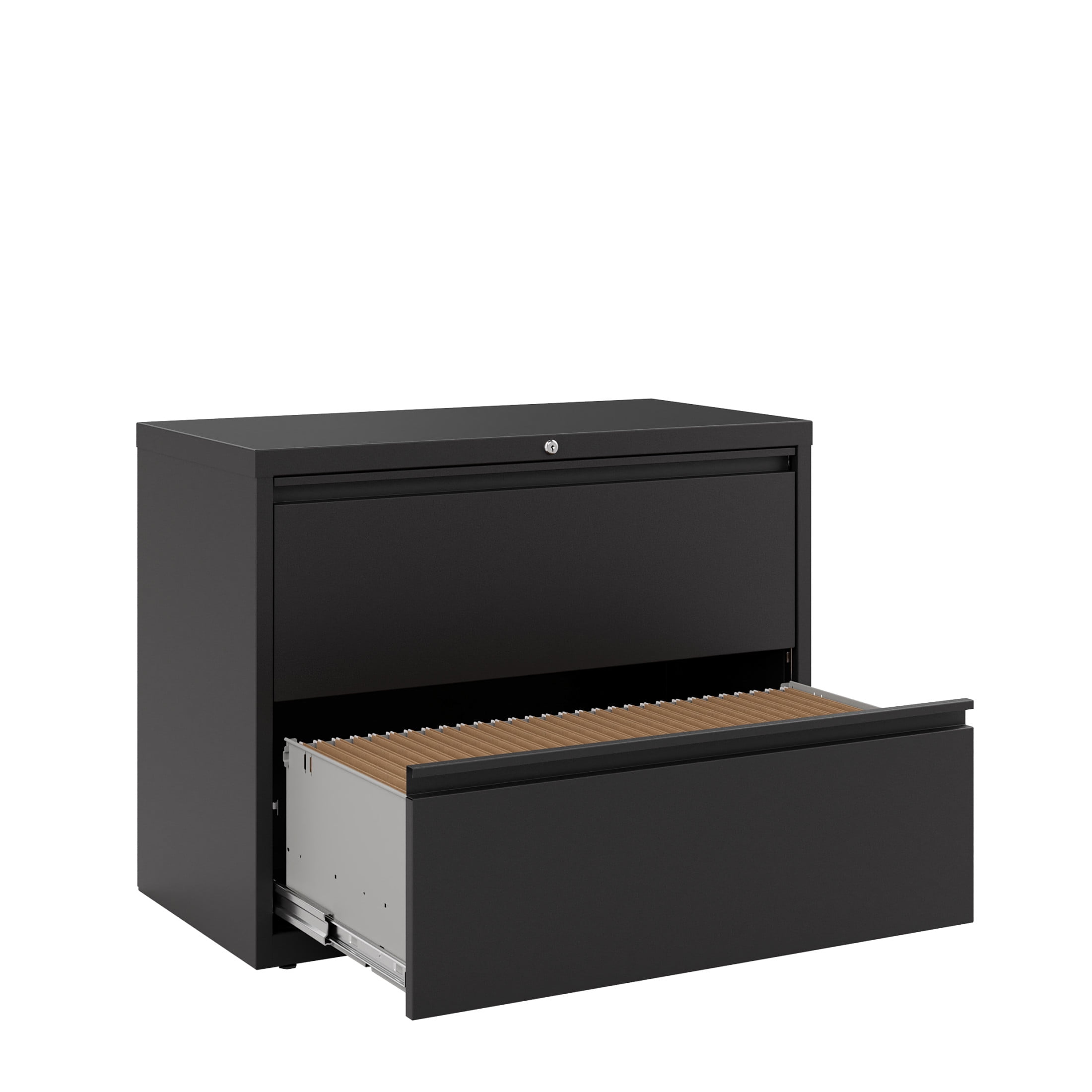 Hirsh 36 Inch Wide 2 Drawer Metal Lateral File Cabinet for Home and Office, Holds Letter, Legal and A4 Hanging Folders, Black