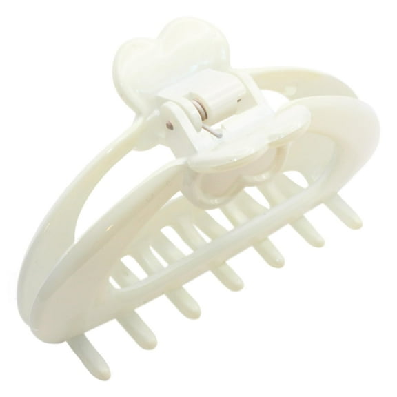 Parcelona French Heart-Shaped Medium Celluloid Hair Claw for Women and Girls