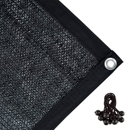 Shatex 70% Sunblock Shade Cloth With Grommets 12x16ft Black for Plant Cover Greenhouse,Barn,Kennel, Pool, Pergola or