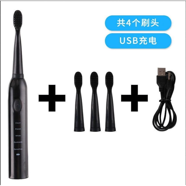 Electric Toothbrush With 4 Brush Heads For Adult Kids Rechargeable 5 Brushing Modes Smart Electric Toothbrushs