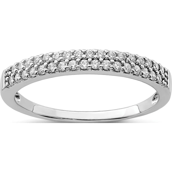 Jewelry by Sweet Pea Sterling Silver Rhodium-Plated CZ Ring