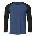 thumbnail image 4 of CHUMUD Mens Crewneck T-Shirt Long Sleeve Raglan Tee Shirt Stylish Patchwork Color Shirts Spring Fall Tops, 4 of 5