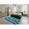 thumbnail image 5 of Ahgly Company Machine Washable Indoor Rectangle Transitional Blue Jay Blue Area Rugs, 5' x 8', 5 of 7