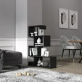 thumbnail image 5 of Longway Modern White Bookcase, Farmhouse Bookshelf, Modern Freestanding Multifunctional Decorative Storage Shelving, 41x31x8 inches Bookshelf, Anthracite Finish, 5 of 8