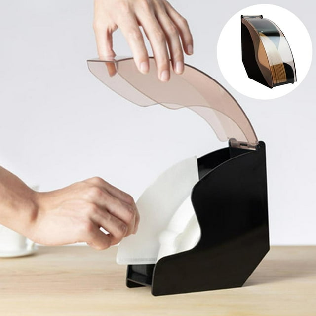 Dispensador de goteo portátil de filtro de café grande de 100 hojas, herramientas de barra de cocina para el hogar, accesorios de almacenamiento de ca negro Macarena Soporte de papel de café