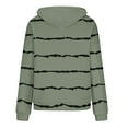 thumbnail image 5 of Jinhomg Women's Striped Print Sweatshirts Fall Casual Comfy Long Sleeve Hoodie Lightweight Loose Fit Kangaroo Pocket Sweatshirt with Drawstring Summer Saving Army Green XXL, 5 of 6