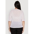 thumbnail image 5 of Womens Plus Size Chic Sheer Mesh Blouse with Crew Neck and Short Sleeves, 5 of 5