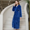 thumbnail image 1 of Bata de baño de otoño e invierno, camisón alargado y grueso para mujer, pijama de franela para hombre, bata de baño de terciopelo cálida para el hogar, 1 of 6
