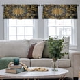 thumbnail image 3 of LALILO Kitchen Curtain Valance Golden Fractal Flower Rod Pocket Window Curtain 52"x 18" Set of 2, 3 of 6