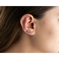 thumbnail image 3 of G23 Titanium Tiny Triple Stones push in flat back earclimber Stud Earrings, threadless tragus stud, cartilage Diamond Ear Climber, 3 of 8