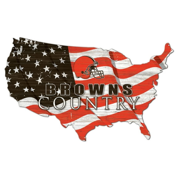 Cleveland Browns USA Flag Cutout Sign