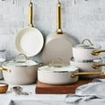 thumbnail image 2 of GreenPan Reserve Ceramic Nonstick 10-Piece Cookware Set | Taupe with Gold-Tone Handles, 2 of 8