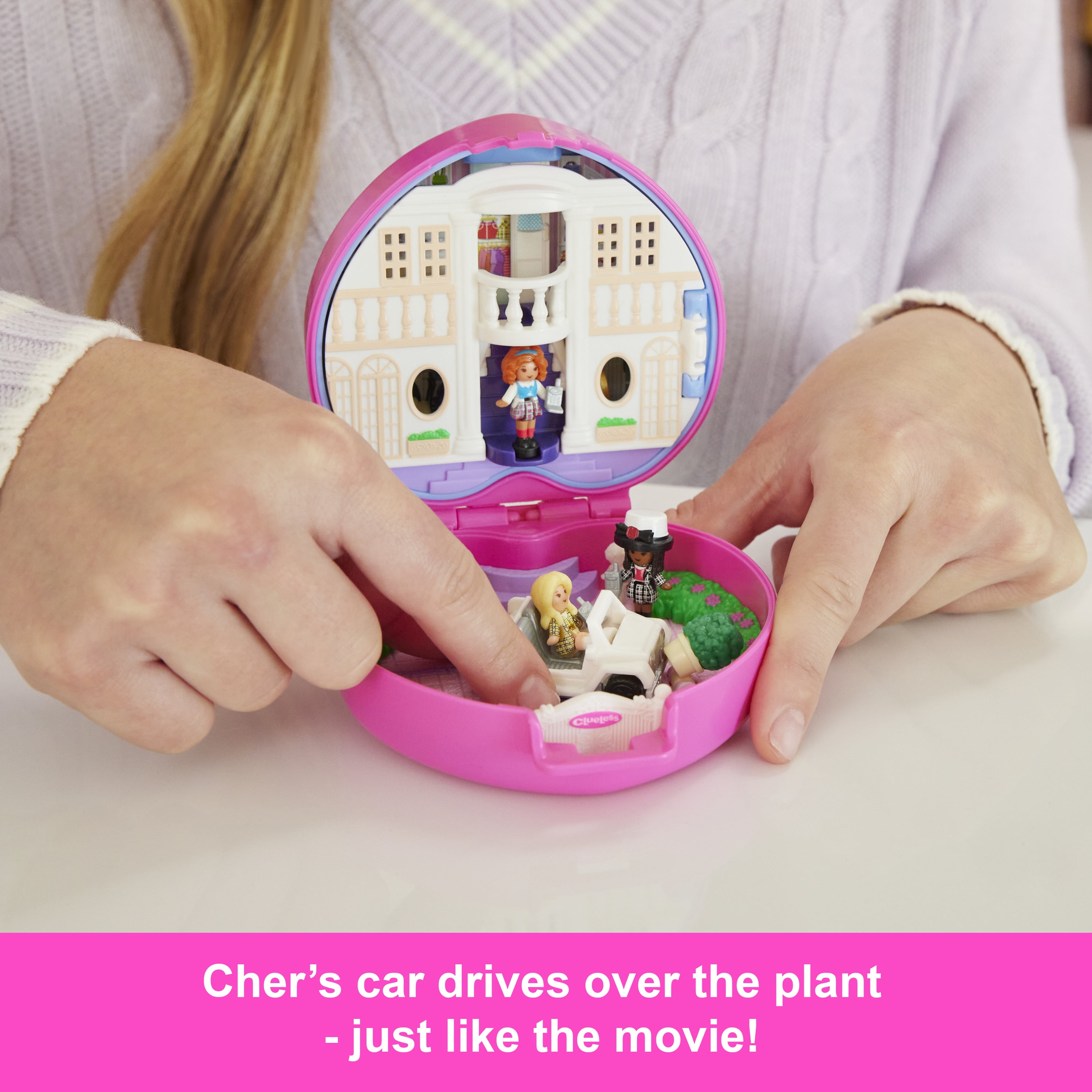 Polly Pocket-Coffret Clueless-avec voiture, chapeau et téléphones