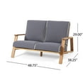 thumbnail image 5 of GDF Studio Youssef Outdoor Acacia Wood 4 Seater Chat Set with Cushions, Teak and Dark Gray, 5 of 11
