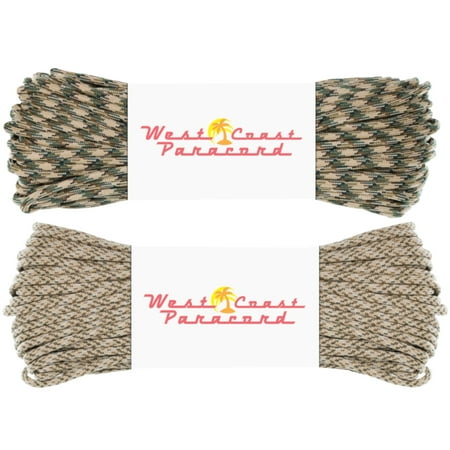 

West Coast Paracord SAVE AND BUNDLE - 200 Foot Value Pack - Two 100 Hanks of 550 Paracord - Fun Color Combinations Available