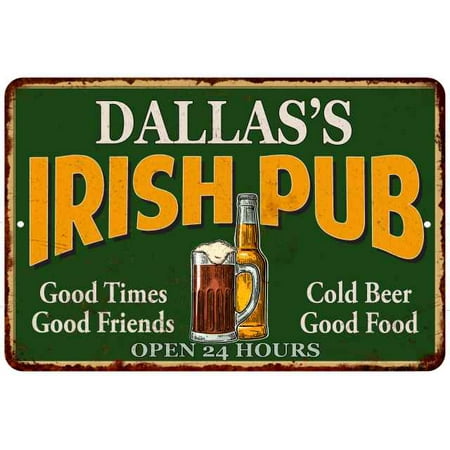 DALLAS'S Irish Pub Personalized Beer Metal Sign Bar Decor 8x12