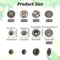 thumbnail image 3 of 50 Sets 5 Styles Brass Snap Button No-Sew Removable Metal Jeans Closure Replacement Repair Buttons Vintage Press Snap Button Fasteners for Women and Men's Jeans Clothing Supplies Gunmetal, 3 of 9