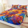 thumbnail image 3 of Manfei Rustic Sunflower Bed Sheets,Autumn Fall King Sheets,Orange Blue Ombre Sheet Set For Girl Teens,Microfiber Bedroom Decor,4-Piece, 3 of 7