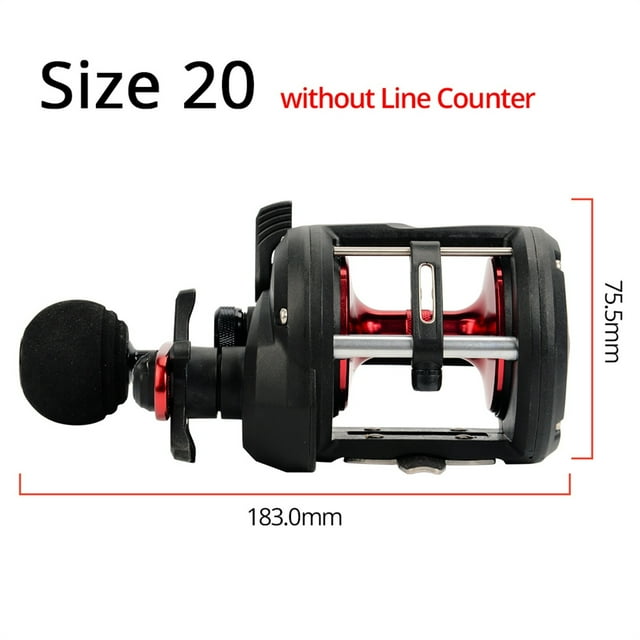 Trolling Fishing Coil Round Baitcasting Reel Graphite Body Large Line Capacity 3+1 BBS Drum Reels ,Rigid Aluminum Skeletal Frame