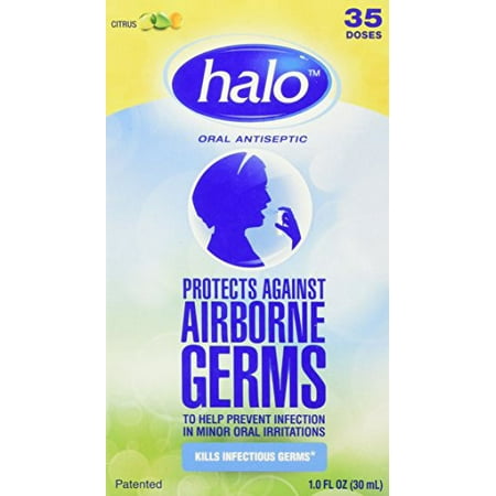 5 Pack HALO Oral Antiseptic Citrus Spray Protects against Airborne Germs 1 Oz Ea