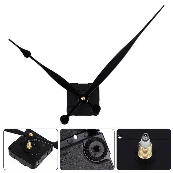 HORIALENCE Replacement Clock Parts 1 Set of Silent Quartz Clock Mechanism Movement for Clocks in Black