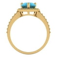 thumbnail image 4 of Clara Pucci 14K Yellow Gold 2.36ct Turquoise Halo Ring for Women, 4 of 7