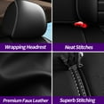 thumbnail image 4 of AOMSAZTO Front Seat Covers Fit for Universal SUV Sedan Truck Crew Cab Car Faux Leather Breathable Waterproof Seat Cushion Protector (Black&Red,Front Seats), 4 of 7
