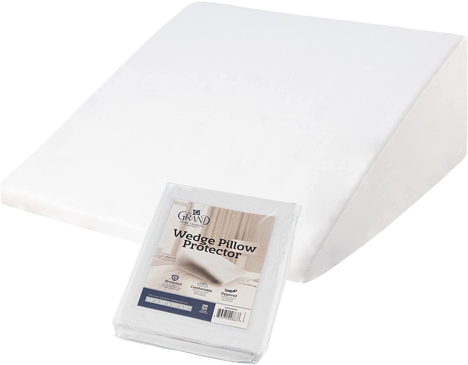 THE GRAND Wedge Pillow Protector PolyCotton Soft Zippered Wedge