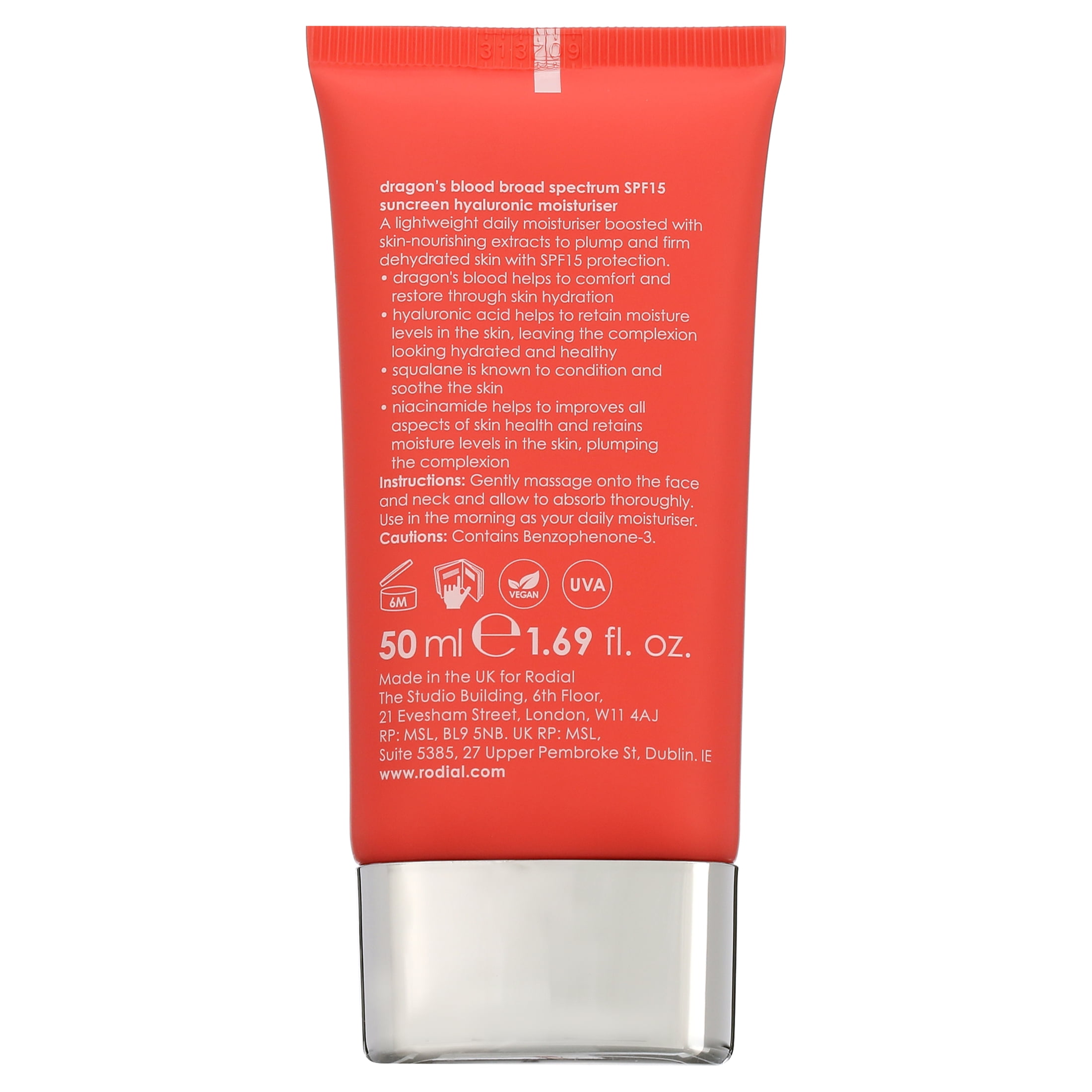 Rodial Dragons Blood Hyaluronic Facial Moisturizer SPF15, 50ml
