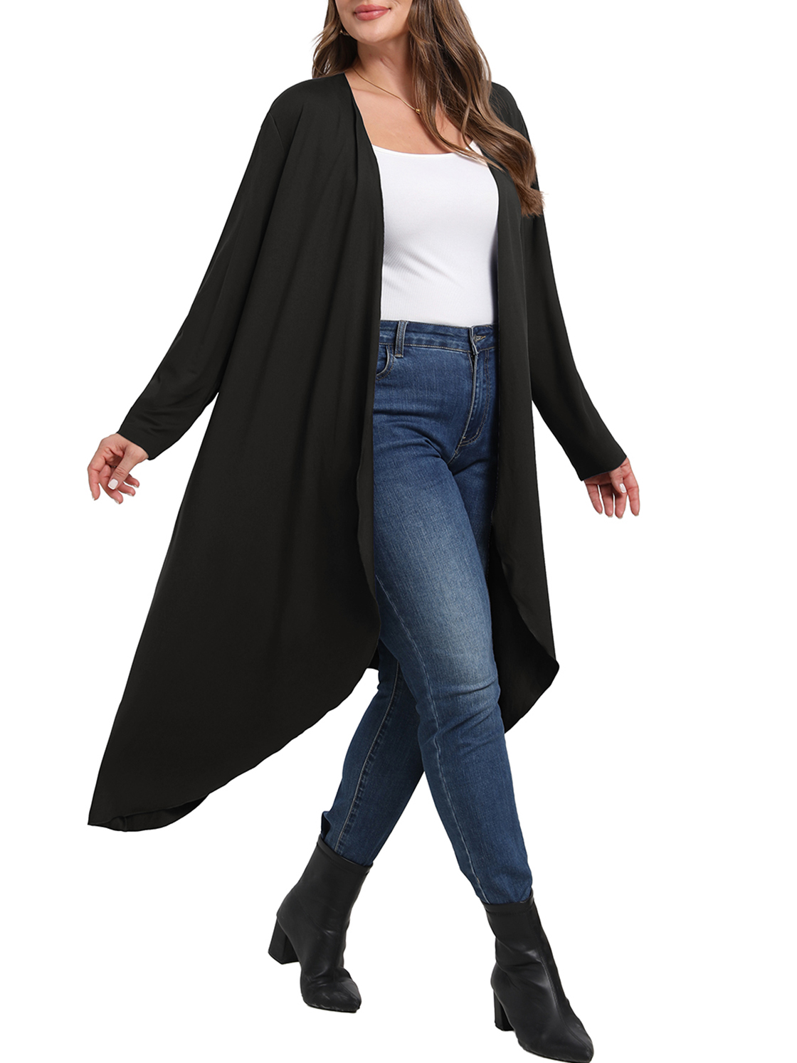 Cueply Women's Plus Size Lightweight Long Cardigan Sweater photo 2