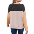 thumbnail image 5 of UVN Sweatshirts for Women Crewneck Casual Long Sleeve Blouse Color Block Loose Tops, 5 of 9