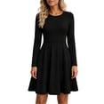 thumbnail image 2 of Sheghy Crew‑Neck Long‑Sleeve Fit‑and‑Flare Mini Dress Women Fall Party Outfit, 2 of 8