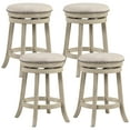 thumbnail image 1 of Costway Tabourets de Bar Pivotants 26,5 Pouces Ensemble de 4 Tabourets de Comptoir Ronds avec Cadre en Bois, 1 of 9