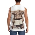 thumbnail image 4 of Fotbe Relaxed Cute Cow Reading Men's Camiseta sin Mangas Estampada para Hombres, Playera Casual para Gimnasio, Entrenamiento, Playa-Medium, 4 of 7